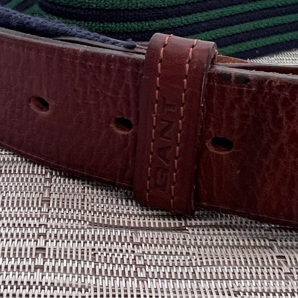 GANT Striped Webbing Belt Made In Italy Size 40 - Picture 4 of 8